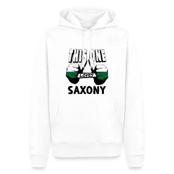 Drapeau de Saxe Drapeau saxon Ossi Holiday SN - Sweat à capuche Premium bio Homme - blanc - Devant - Nico (187cm)