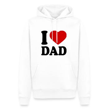 I love dad - Sweat à capuche Premium bio Homme - blanc - Devant - Nico (187cm)
