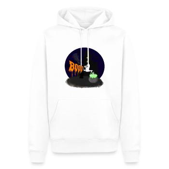 Boo! Spooky ghost by Bousso - Männer Premium Bio Hoodie - Weiß - Vorne - Nico (187cm)