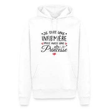 Je Suis Une Infermière, Mais Aussi Une Princesse - Sweat à capuche Premium bio Homme - blanc - Devant - Nico (187cm)
