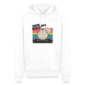 Vote for Disco - Men’s Premium Organic Hoodie - white - Front - Nico (187cm)