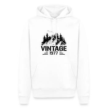 T-Shirt VINTAGE 1977 - Männer Premium Bio Hoodie - Weiß - Vorne - Nico (187cm)