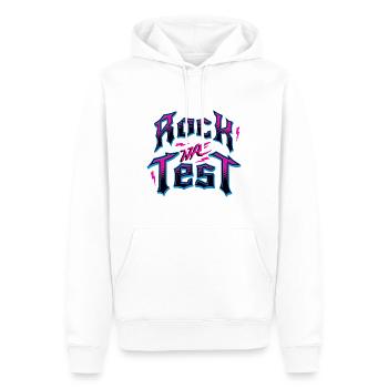Test Day Rock The Test Funny Teacher Testing Day - Men’s Premium Organic Hoodie - white - Front - Nico (187cm)
