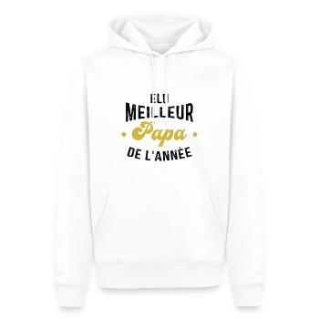 Elu meilleur papa de l année, idée cadeau papa - Sweat à capuche Premium bio Homme - blanc - Devant - Nico (187cm)