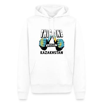 Kasachstan Flagge Kasachstan Fahne Kazakhstan - Männer Premium Bio Hoodie - Weiß - Vorne - Nico (187cm)