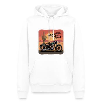 Miles Behind, Freedom Ahead – Biker Adventure - Men’s Premium Organic Hoodie - white - Front - Nico (187cm)