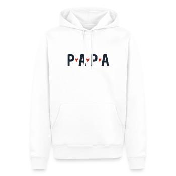 papa coeur - Sweat à capuche Premium bio Homme - blanc - Devant - Nico (187cm)