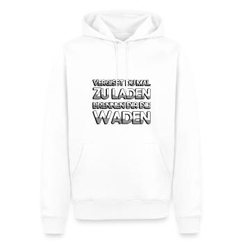 VERGISST DU MAL ZU LADEN BRENNEN DIR DIE WADEN - Männer Premium Bio Hoodie - Weiß - Vorne - Nico (187cm)
