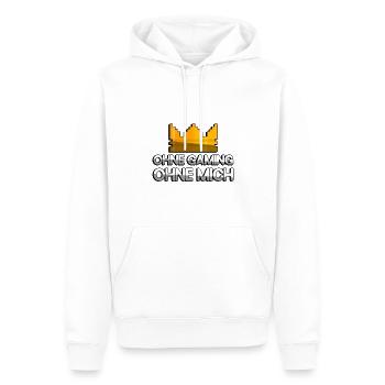 OHNE GAMING OHNE MICH + King Crown - Gaming - Männer Premium Bio Hoodie - Weiß - Vorne - Nico (187cm)