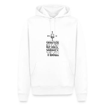CAMPING IS MY QUALITY TIME + Kompass - Camping - Männer Premium Bio Hoodie - Weiß - Vorne - Nico (187cm)