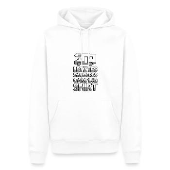 LETZTER SAUBERER CAMPING SHIRT Wohnwagen - Camping - Männer Premium Bio Hoodie - Weiß - Vorne - Nico (187cm)