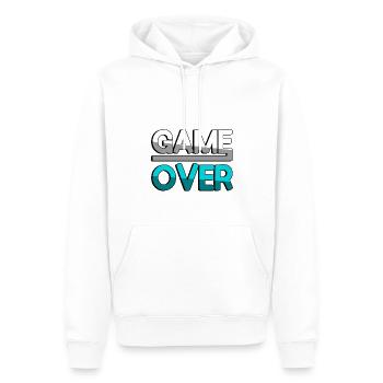 GAME OVER (Turquoise) - Jeux - Sweat à capuche Premium bio Homme - blanc - Devant - Nico (187cm)