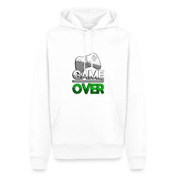 GAME OVER (Vert) + Contrôleur - Jeux - Sweat à capuche Premium bio Homme - blanc - Devant - Nico (187cm)