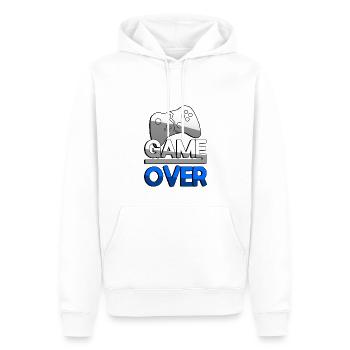 GAME OVER (Bleu) + Contrôleur - Jeux - Sweat à capuche Premium bio Homme - blanc - Devant - Nico (187cm)