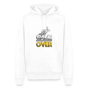 GAME OVER (Gelb) + DNA - Gaming - Männer Premium Bio Hoodie - Weiß - Vorne - Nico (187cm)