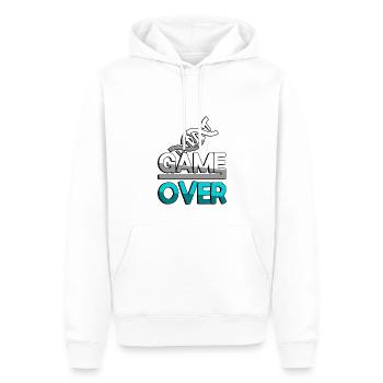 GAME OVER (Türkis) + DNA - Gaming - Männer Premium Bio Hoodie - Weiß - Vorne - Nico (187cm)
