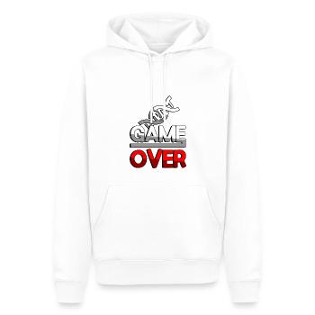 GAME OVER (Rot) + DNA - Gaming - Männer Premium Bio Hoodie - Weiß - Vorne - Nico (187cm)