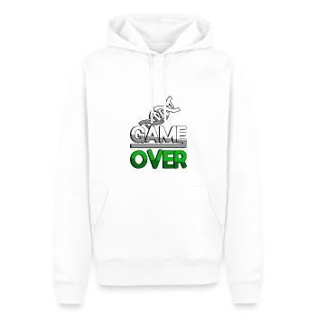 GAME OVER (Grün) + DNA - Gaming - Männer Premium Bio Hoodie - Weiß - Vorne - Nico (187cm)