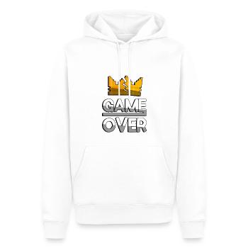 GAME OVER (Weiß) + King Crown - Gaming - Männer Premium Bio Hoodie - Weiß - Vorne - Nico (187cm)