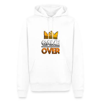 GAME OVER (Orange) + King Crown - Gaming - Männer Premium Bio Hoodie - Weiß - Vorne - Nico (187cm)