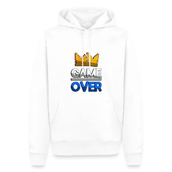 GAME OVER (Blau) + King Crown - Gaming - Männer Premium Bio Hoodie - Weiß - Vorne - Nico (187cm)