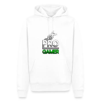 PRO GAMER (Grün) + DNA - Gaming - Männer Premium Bio Hoodie - Weiß - Vorne - Nico (187cm)