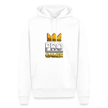 PRO GAMER (Gelb) + King Crown - Gaming - Männer Premium Bio Hoodie - Weiß - Vorne - Nico (187cm)