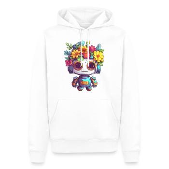 Glücklicher Roboter - Männer Premium Bio Hoodie - Weiß - Vorne - Nico (187cm)
