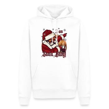 Noël Dabbing Père Noël avec punch - Sweat à capuche Premium bio Homme - blanc - Devant - Nico (187cm)