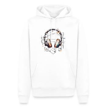 SoundGeometry Harmonie für Augen - Männer Premium Bio Hoodie - Weiß - Vorne - Nico (187cm)
