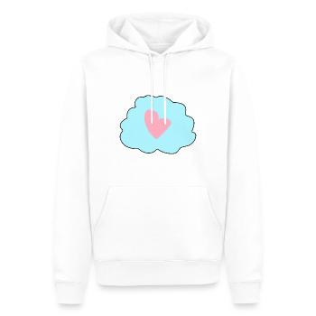 wolke blau symbol herz liebe - Männer Premium Bio Hoodie - Weiß - Vorne - Nico (187cm)