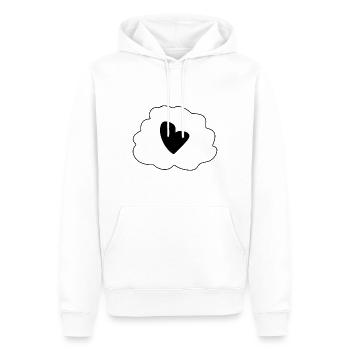 Icône de cœur de pensée nuageuse - Sweat à capuche Premium bio Homme - blanc - Devant - Nico (187cm)