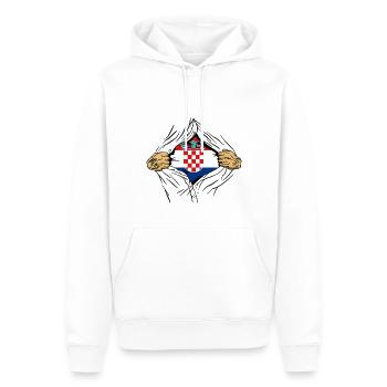 Croatie Drapeau Adriatique Zagreb Drapeau croate - Sweat à capuche Premium bio Homme - blanc - Devant - Nico (187cm)