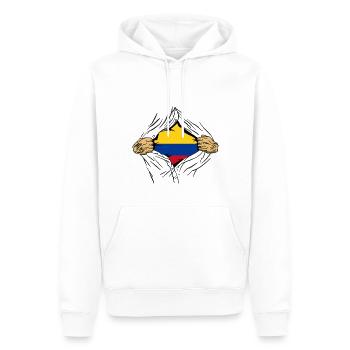 Drapeau de la Colombie Vintage Drapeau colombien - Sweat à capuche Premium bio Homme - blanc - Devant - Nico (187cm)