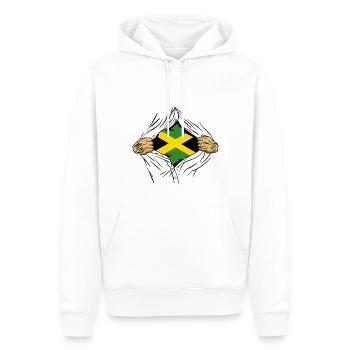 Drapeau jamaïcain Drapeau jamaïcain Jamaïque Vintage - Sweat à capuche Premium bio Homme - blanc - Devant - Nico (187cm)