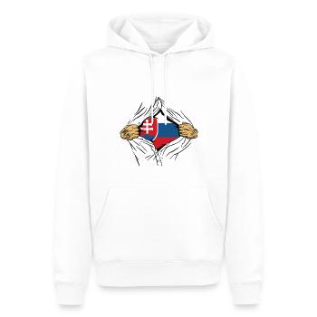 Slovaquie drapeau slovaque vintage drapeau slovaque - Sweat à capuche Premium bio Homme - blanc - Devant - Nico (187cm)
