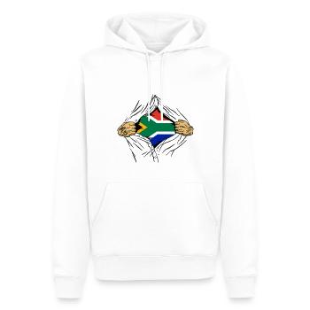 Afrique du Sud Drapeau Afrique Afrique Afrique du Sud - Sweat à capuche Premium bio Homme - blanc - Devant - Nico (187cm)