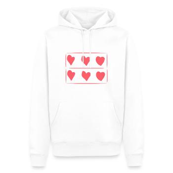 sechs herzen herz rosa rechteck muster - Männer Premium Bio Hoodie - Weiß - Vorne - Nico (187cm)