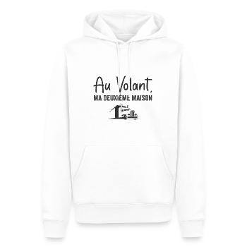 Au Volant, Ma Deuxième Maison - Sweat à capuche Premium bio Homme - blanc - Devant - Nico (187cm)