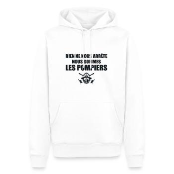 Rien n'arrête pas les pompiers, soldats du feu - Sweat à capuche Premium bio Homme - blanc - Devant - Nico (187cm)