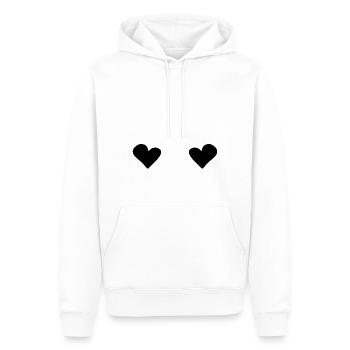 Symbole d’amour de coeur à deux cœurs - Sweat à capuche Premium bio Homme - blanc - Devant - Nico (187cm)