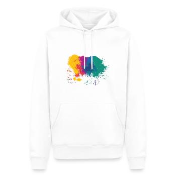 Farbkleckse Kleckse Farbspritzer Maler Geschenk - Männer Premium Bio Hoodie - Weiß - Vorne - Nico (187cm)
