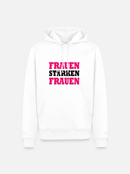frauen stärken frauen - Männer Premium Bio Hoodie - Weiß