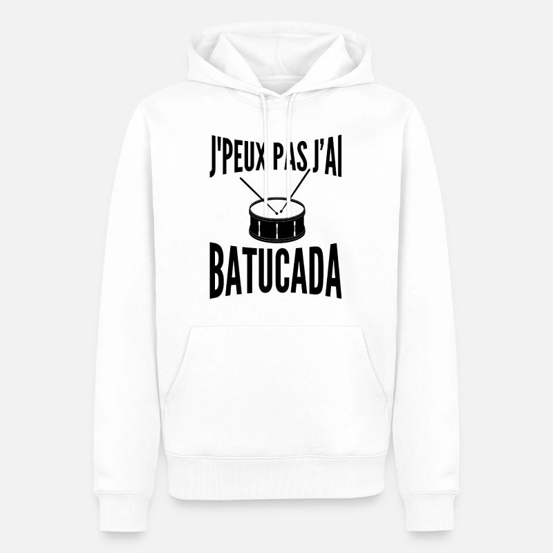 Batucada | Percussion | Samba - Sweat à capuche Premium bio Homme - blanc