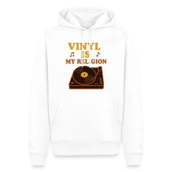 Funk Disque Vinyle Collector Musique Rétro - Sweat à capuche Premium bio Homme - blanc - Devant - Nico (187cm)