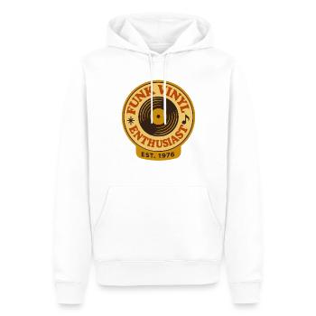 Funk Disque Vinyle Collector Musique Rétro - Sweat à capuche Premium bio Homme - blanc - Devant - Nico (187cm)