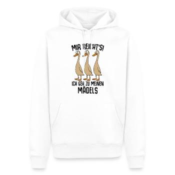 J’en ai assez, je vais voir mes filles - Sweat à capuche Premium bio Homme - blanc - Devant - Nico (187cm)