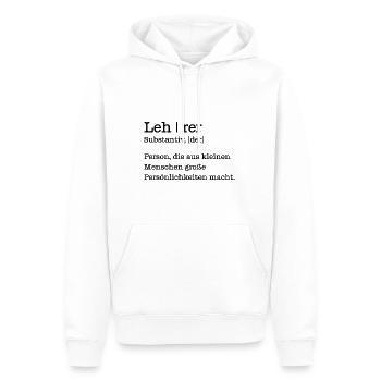Lehrer Geschenk Student Schule - Männer Premium Bio Hoodie - Weiß - Vorne - Nico (187cm)