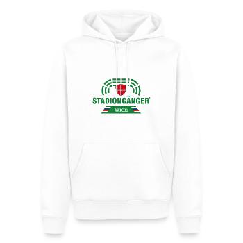 Wien Stadiongänger – weiß - Männer Premium Bio Hoodie - Weiß - Vorne - Nico (187cm)
