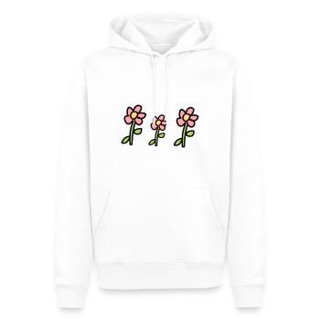 Trois Fleurs Plantes Fleur Symbole Rose - Sweat à capuche Premium bio Homme - blanc - Devant - Nico (187cm)